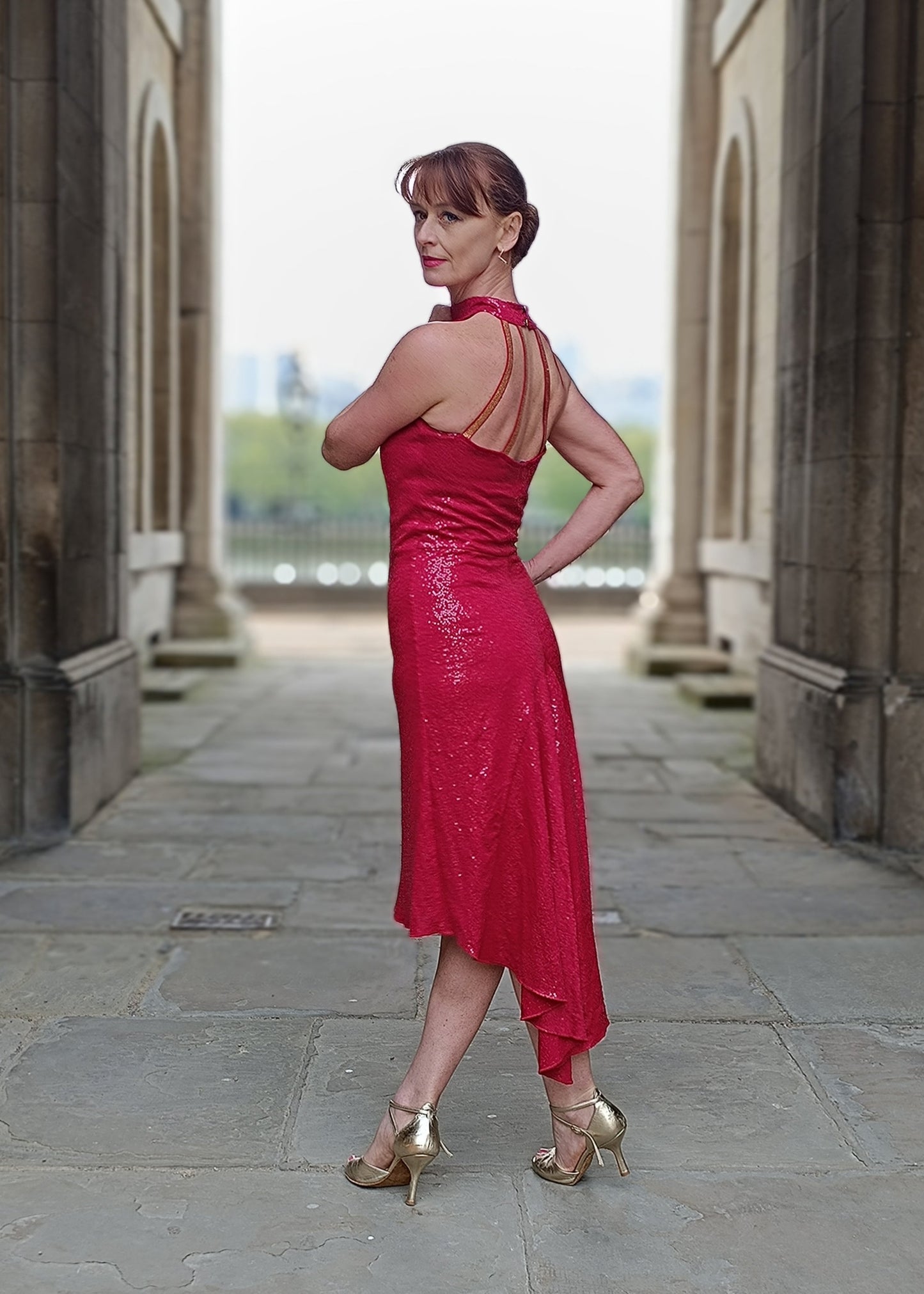 BELINDA PRO Red Sequenced dress