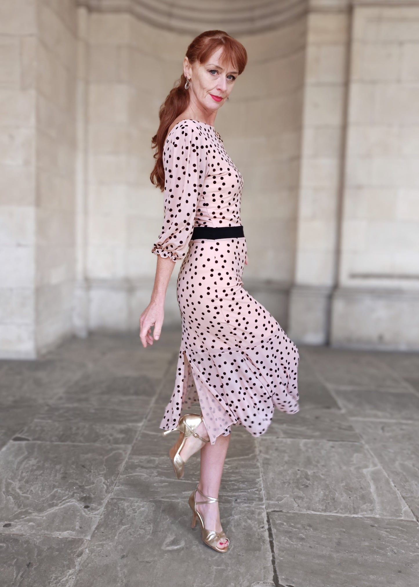 LUCILLE Polka Dot sleeve dress