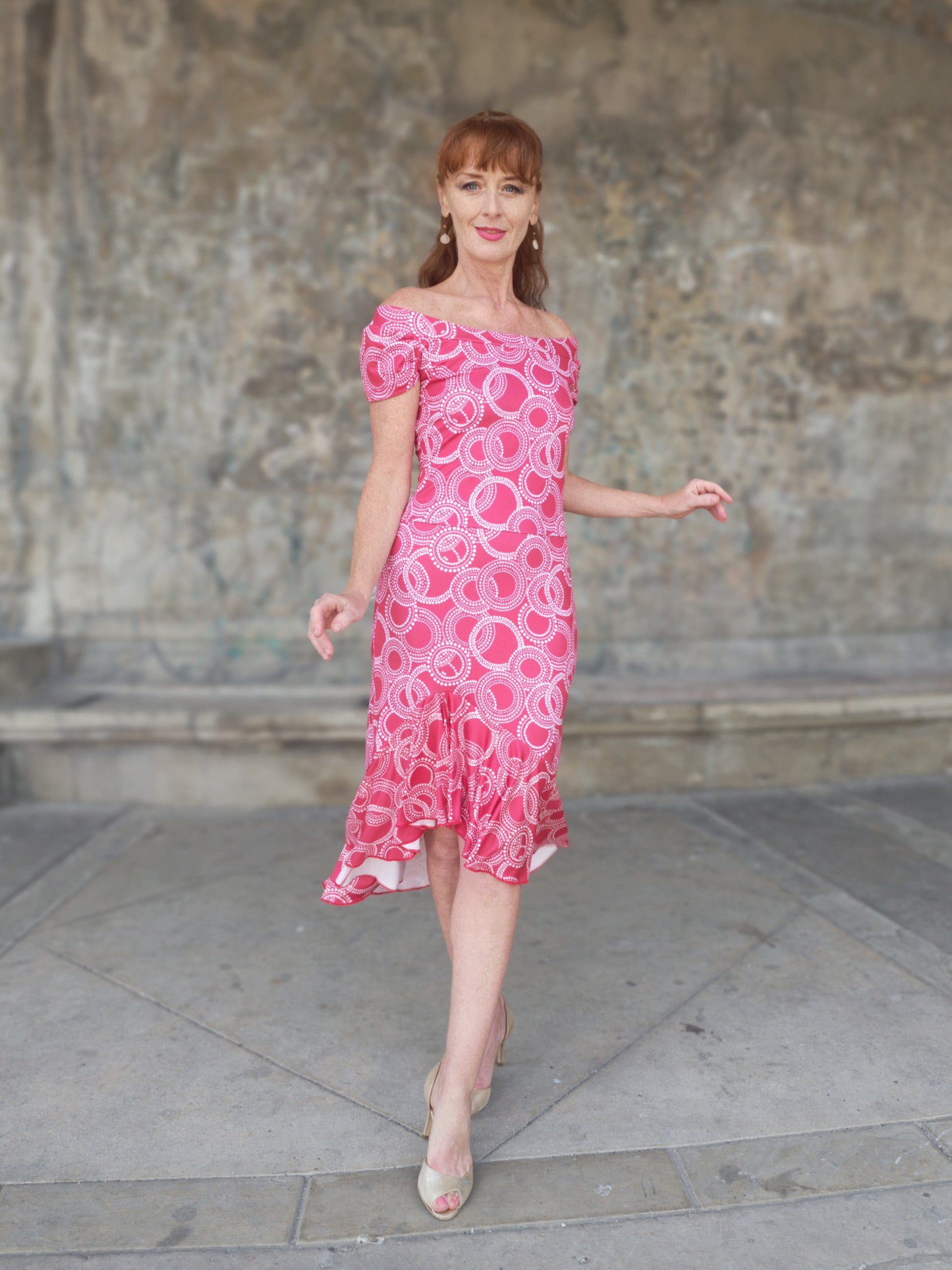 FLORINDA FRILL Tango dress with short sleeves