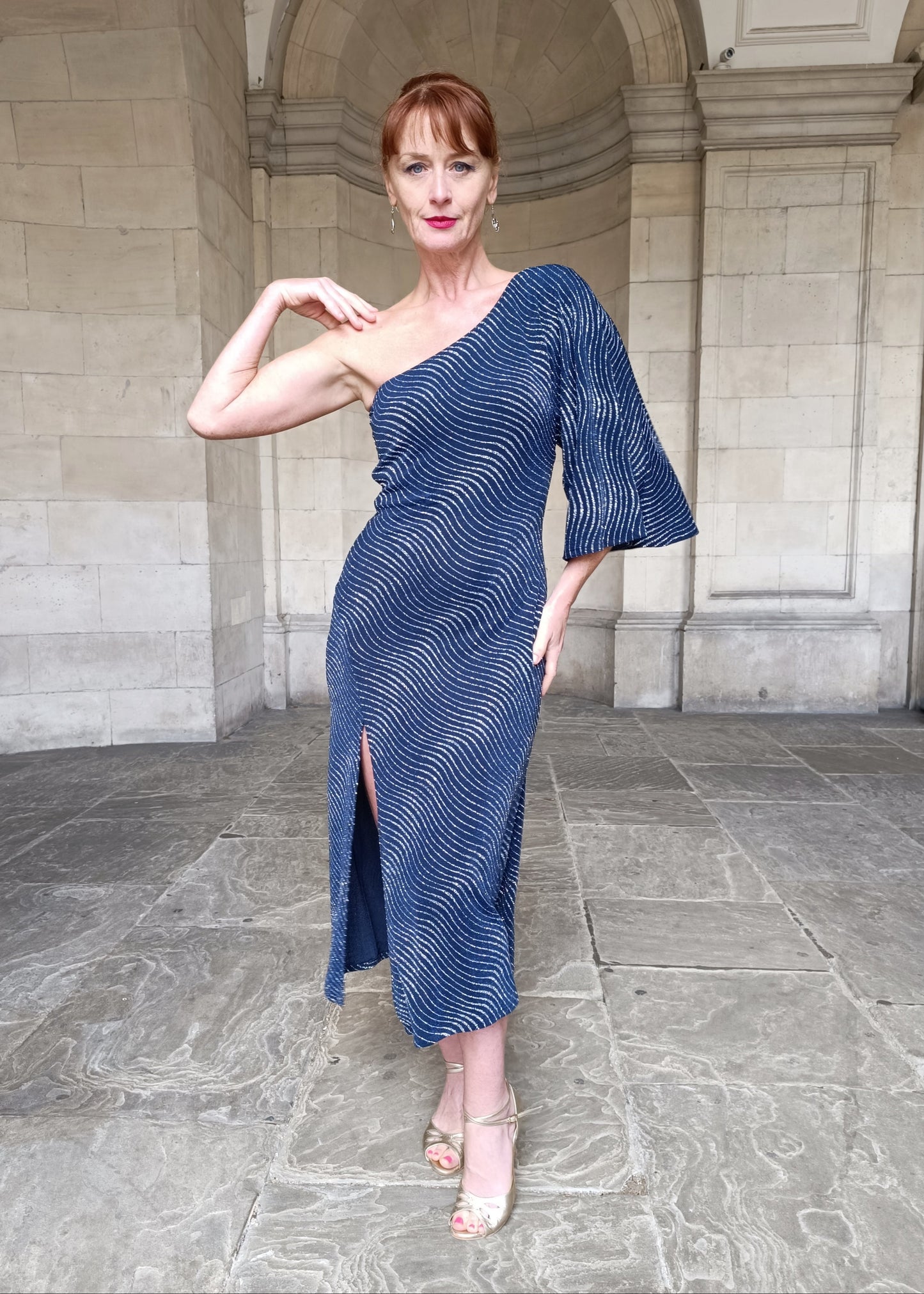 DAPHNE One shoulder tango dress with slit