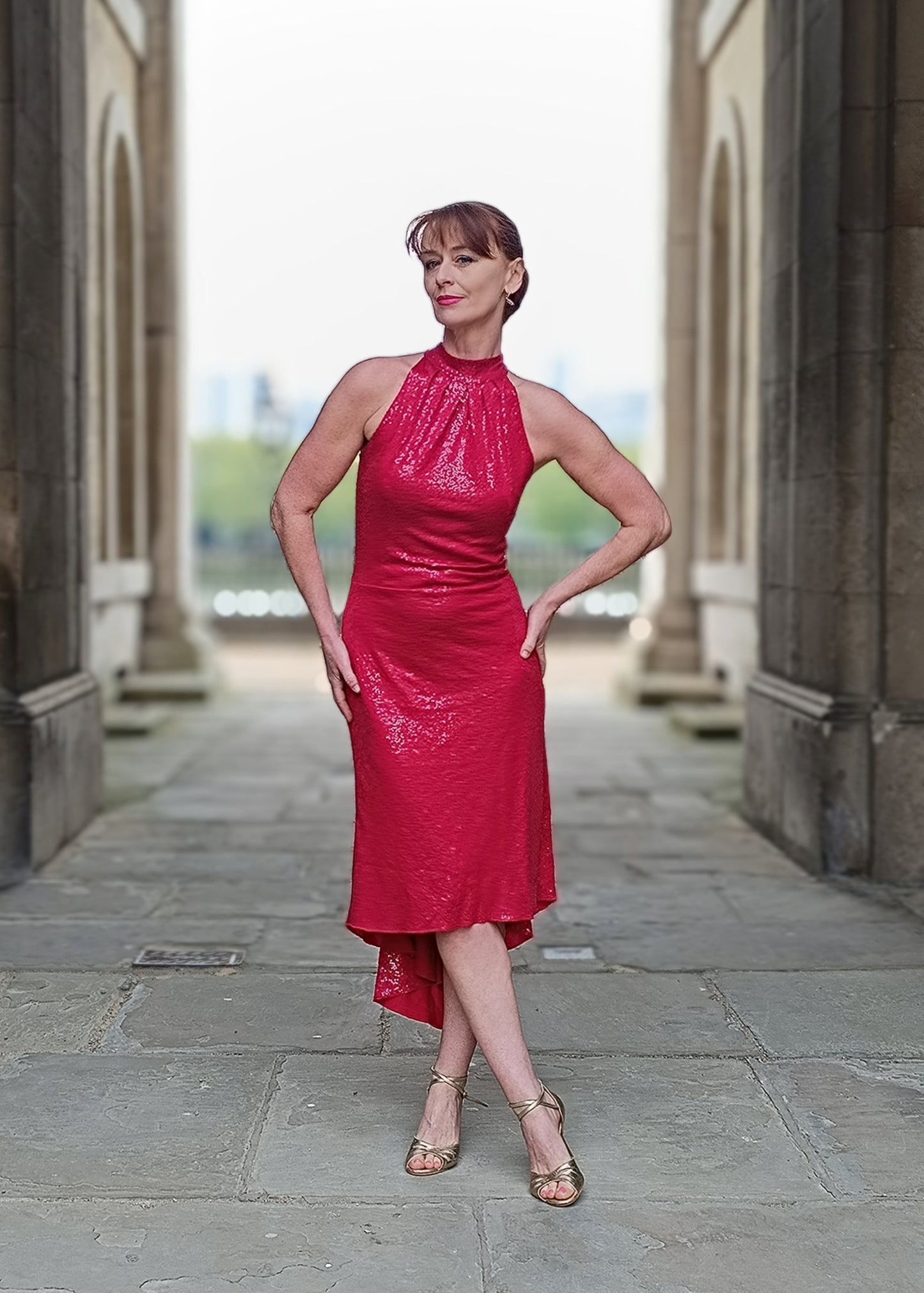 BELINDA PRO Red Sequenced dress