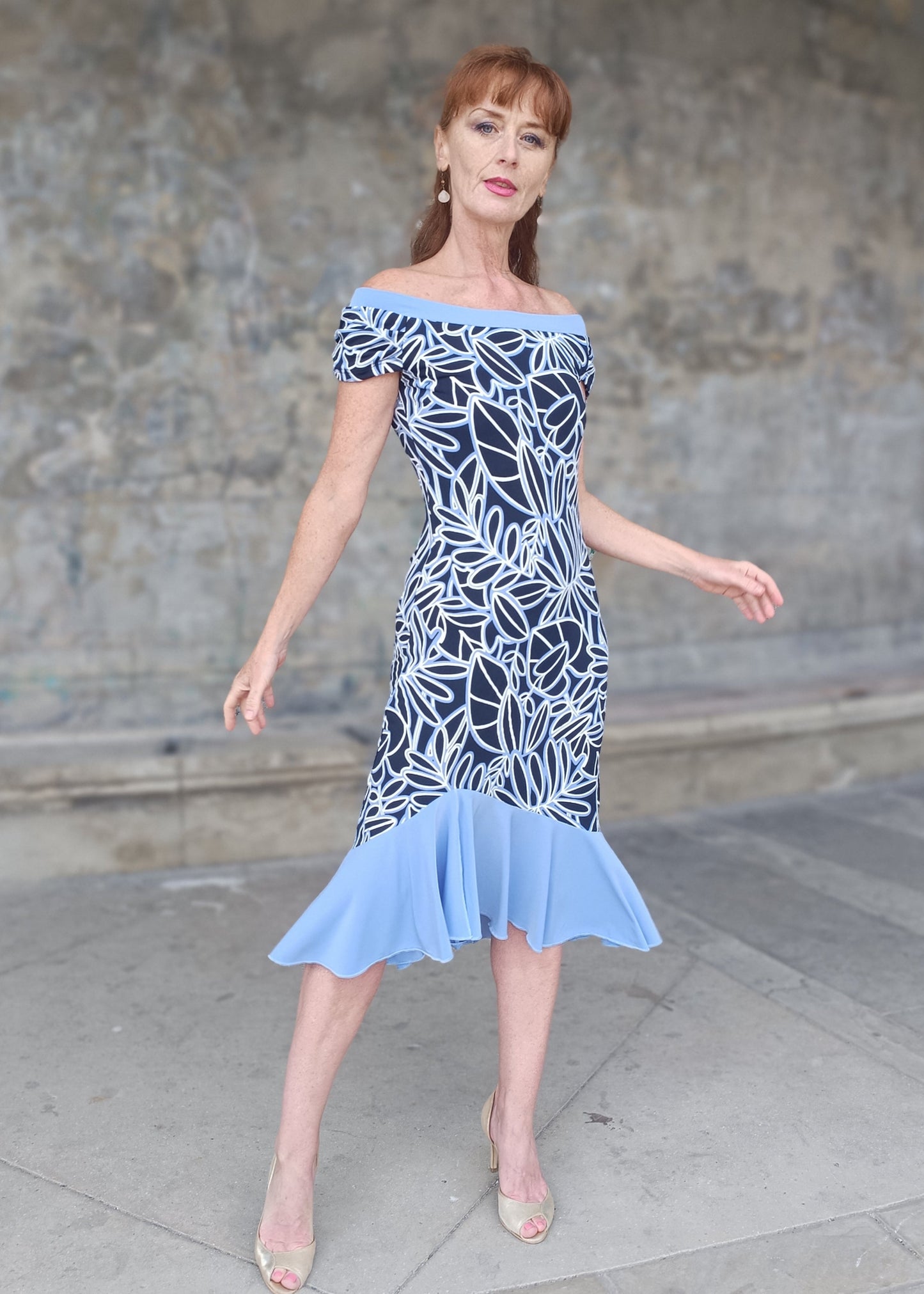 FLORINDA FRILL Tango dress with short sleeves