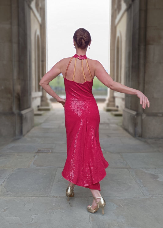 BELINDA PRO Red Sequenced dress