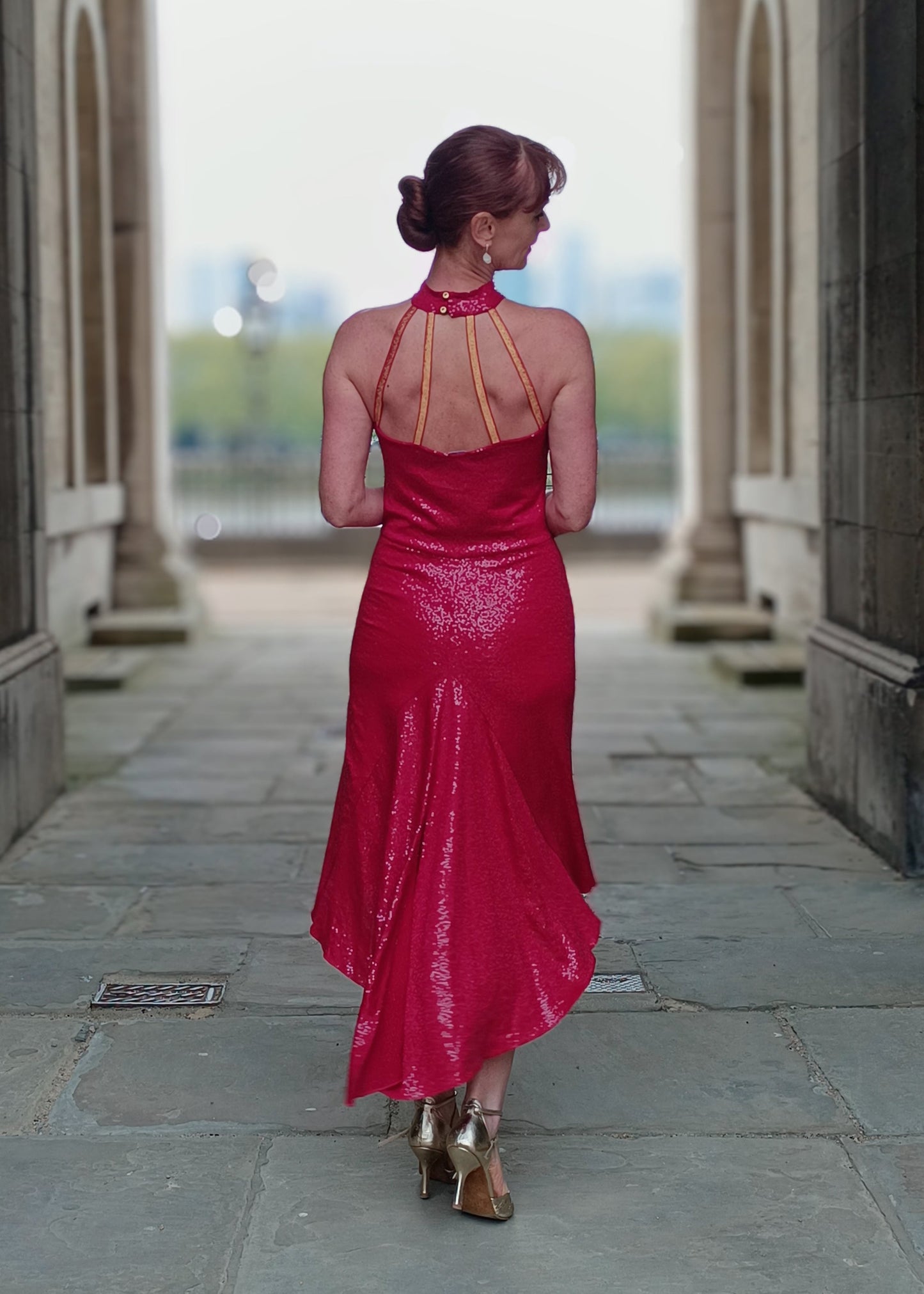 BELINDA PRO Red Sequenced dress