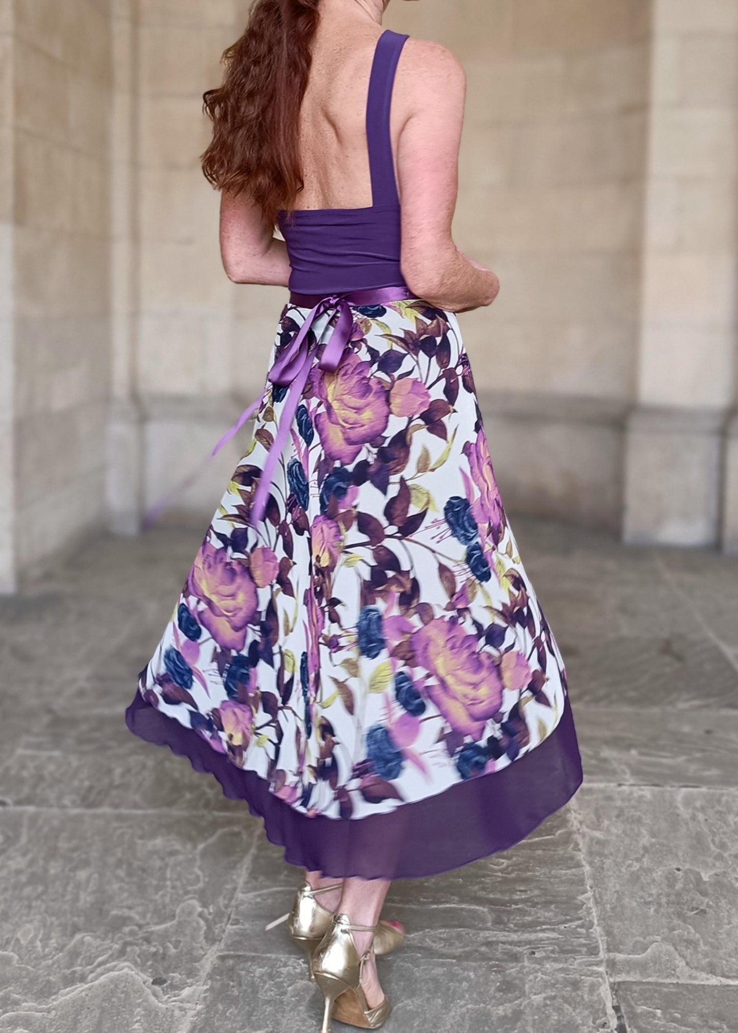 TANGO WRAP SKIRT Purle Floral