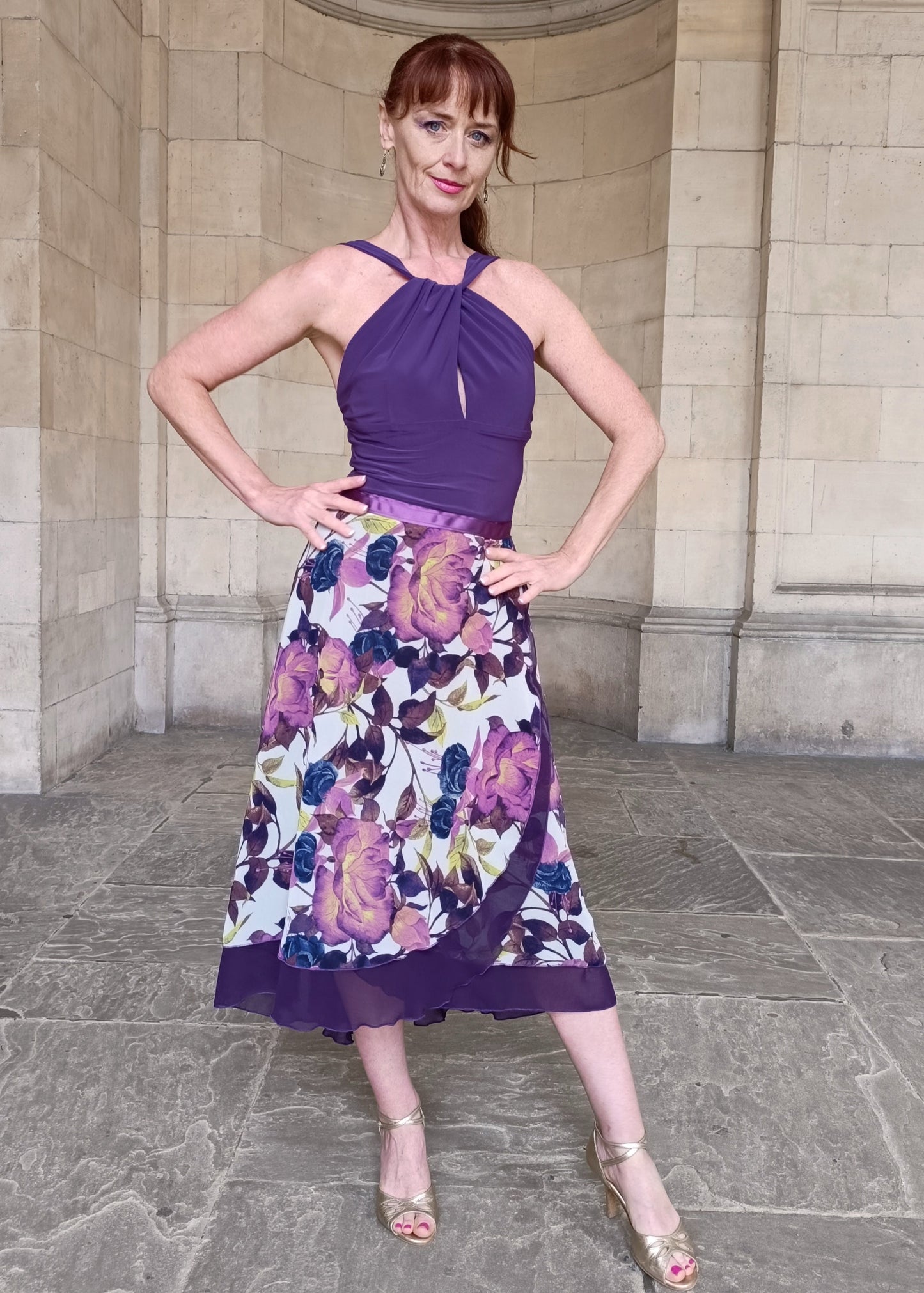 TANGO WRAP SKIRT Purle Floral