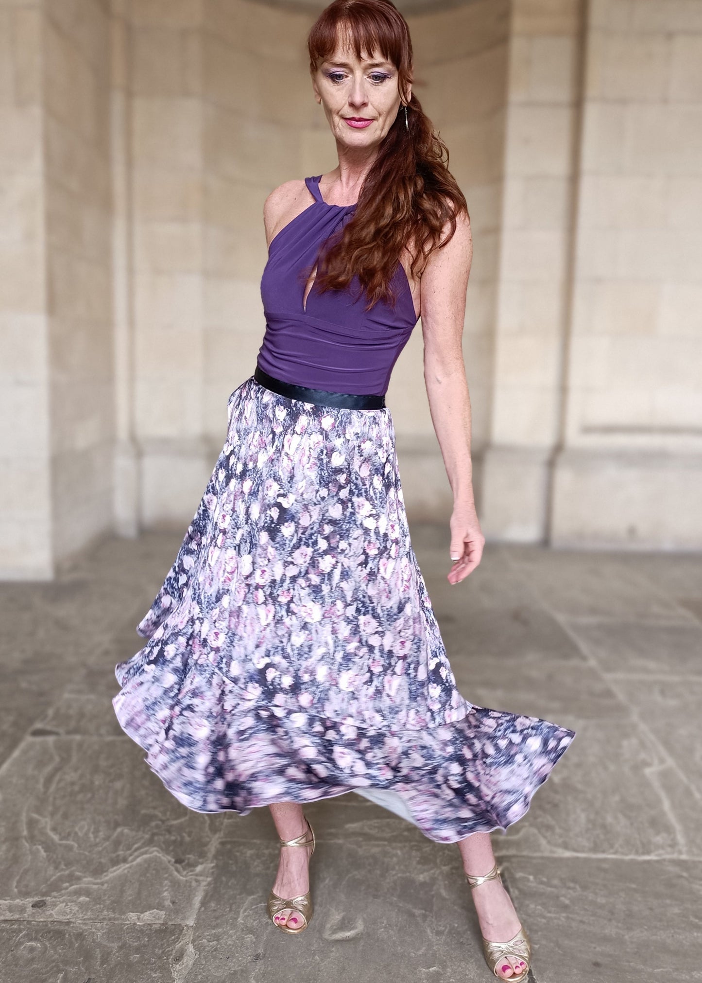 Wrap Satin Skirt Purple dream