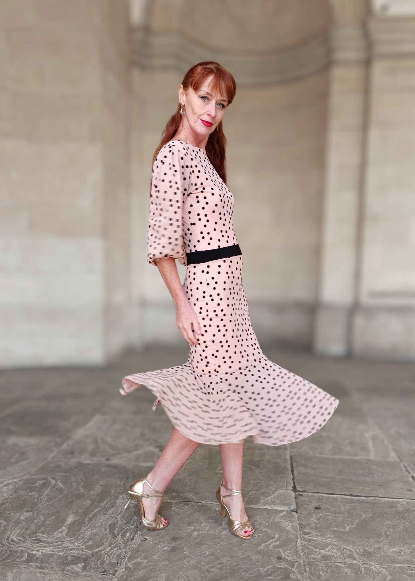 LUCILLE Polka Dot sleeve dress