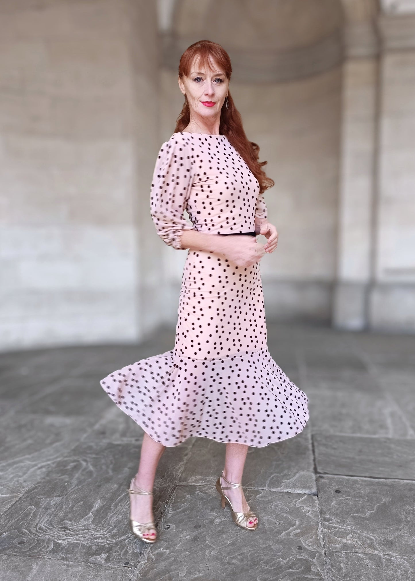 LUCILLE Polka Dot sleeve dress