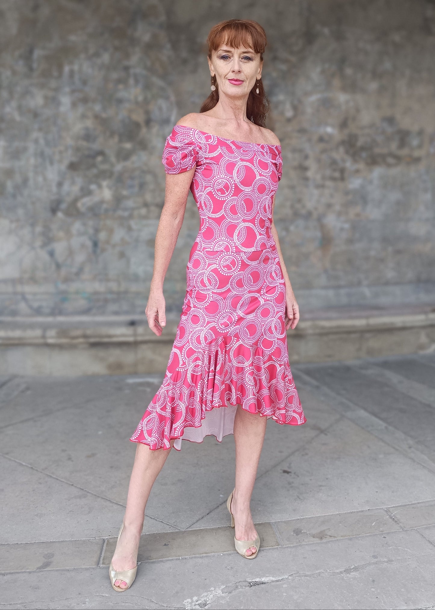 FLORINDA FRILL Tango dress with short sleeves