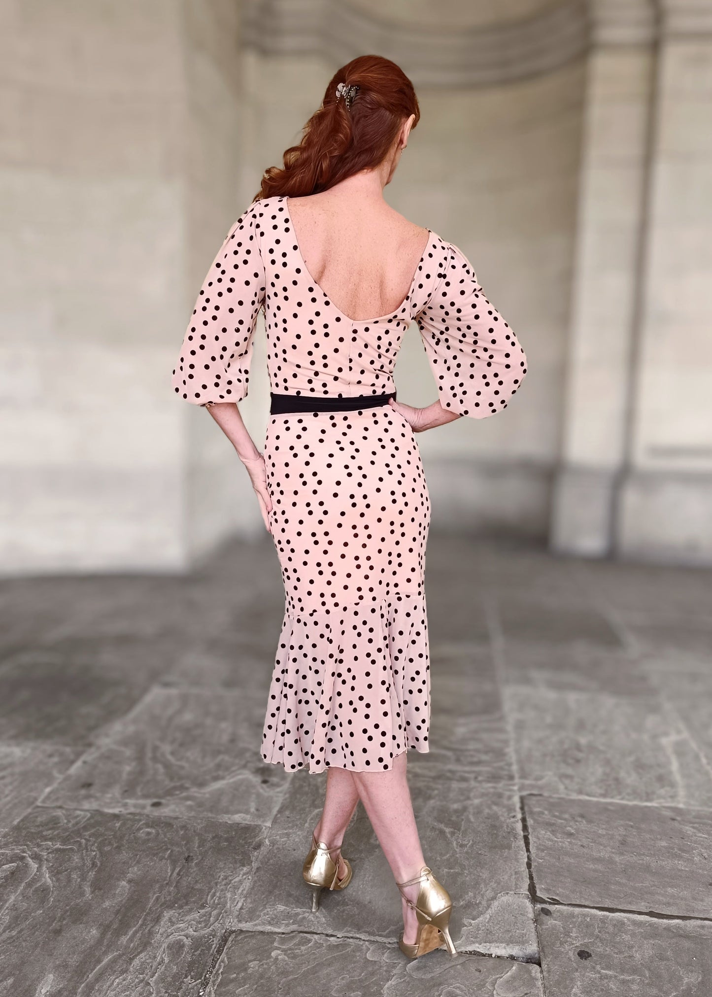 LUCILLE Polka Dot sleeve dress