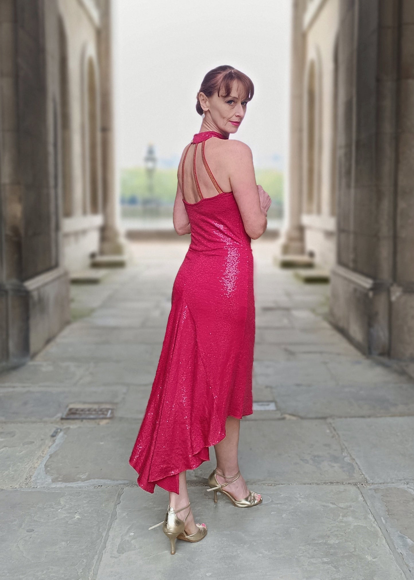 BELINDA PRO Red Sequenced dress