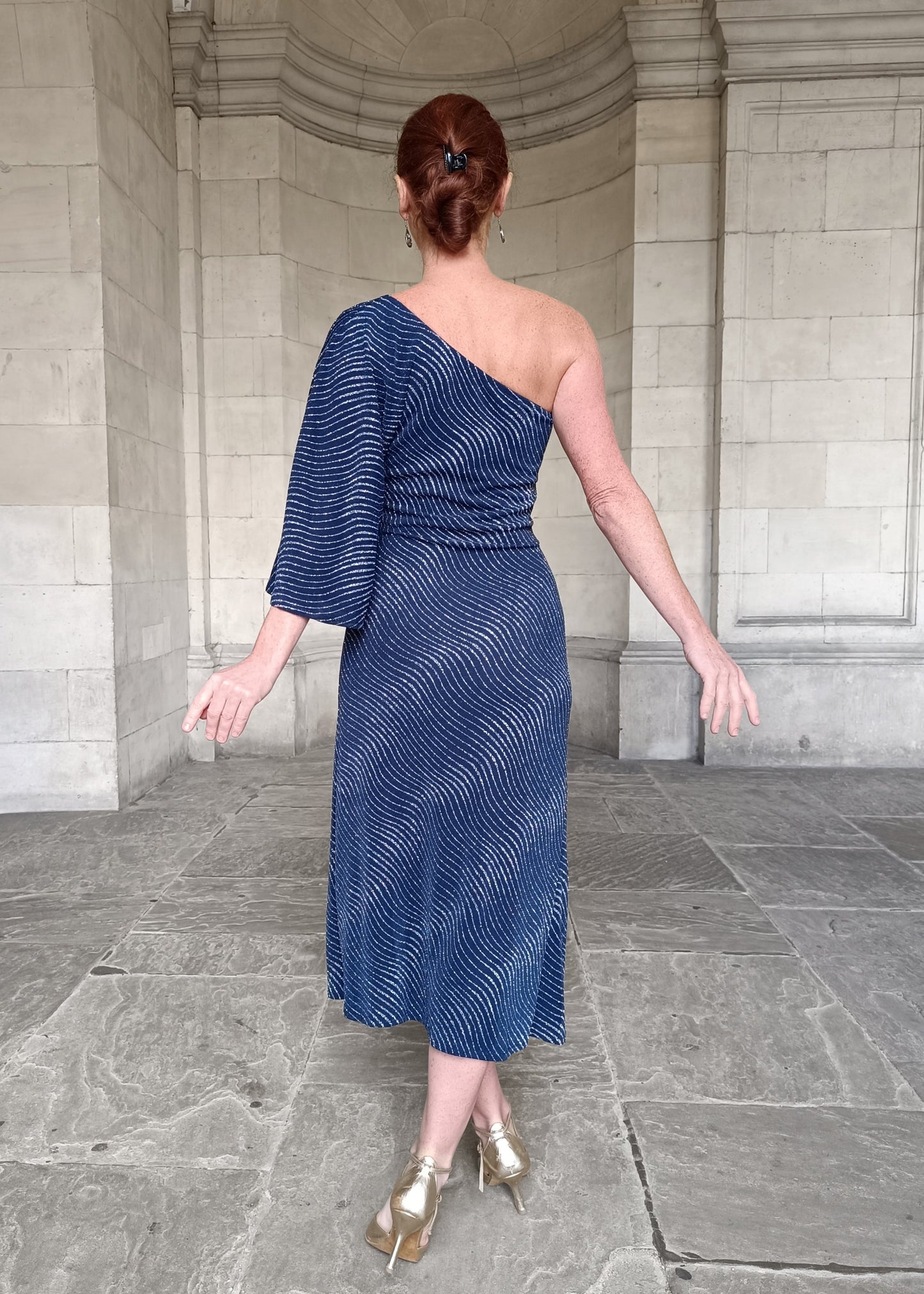 DAPHNE One shoulder tango dress with slit