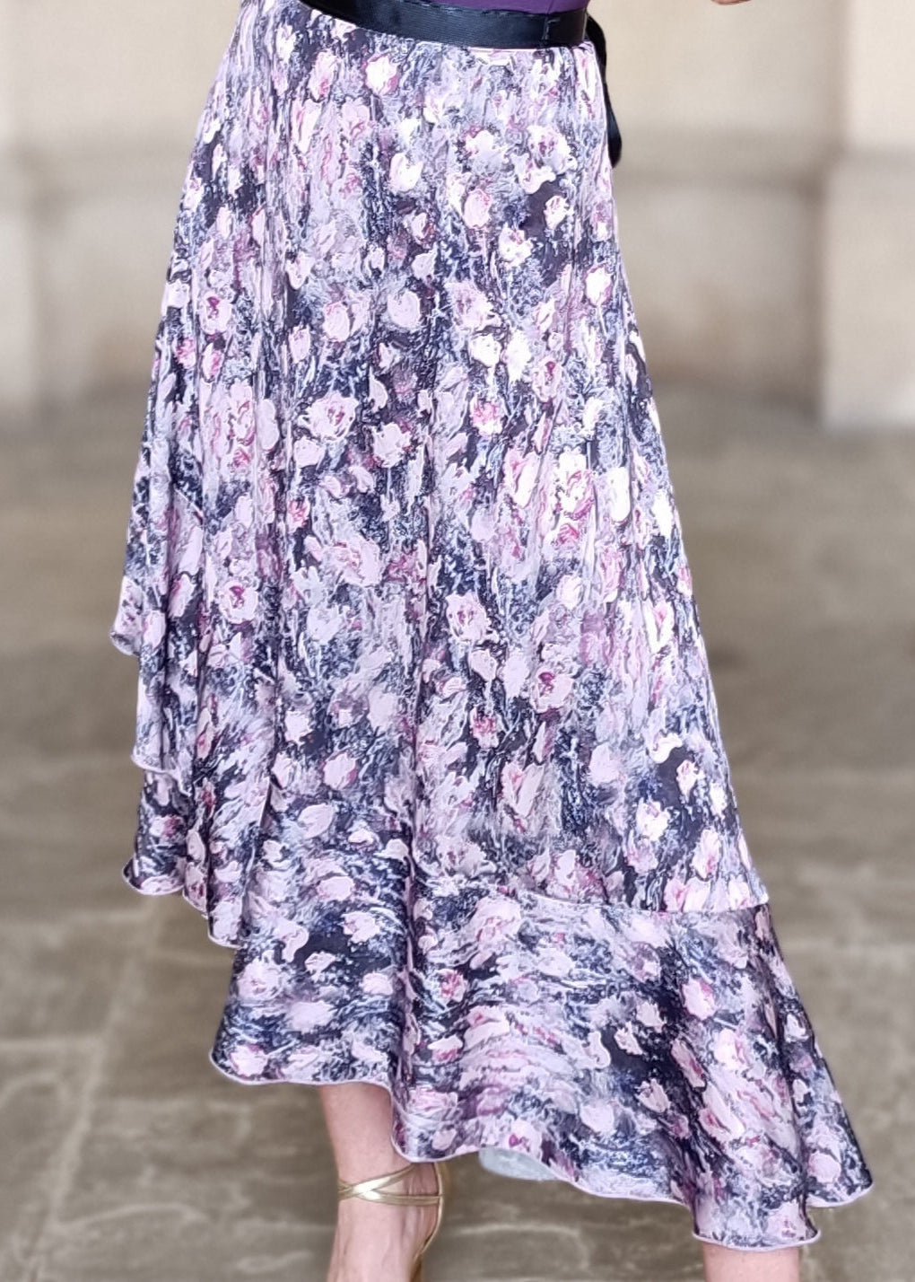 Wrap Satin Skirt Purple dream