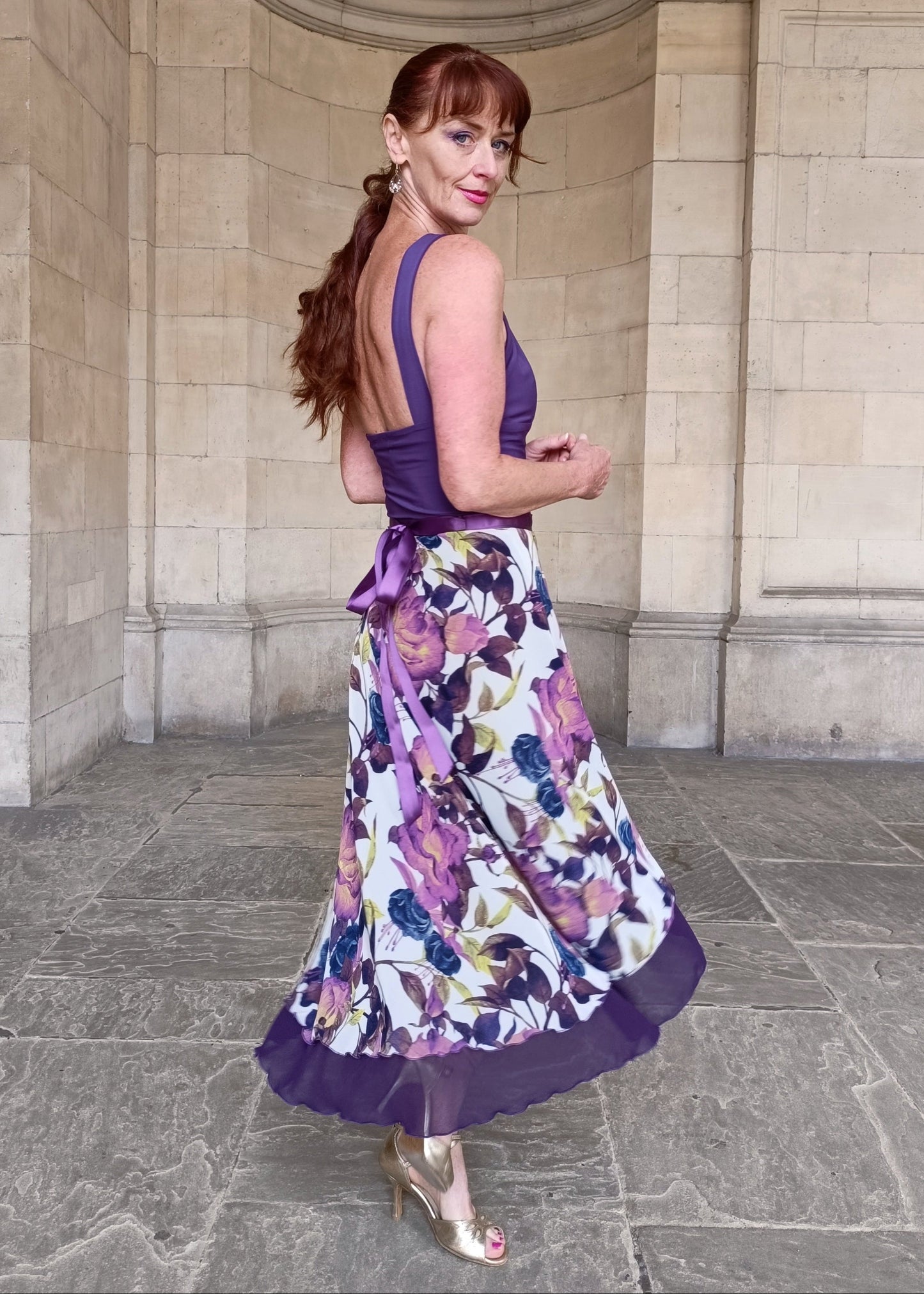 TANGO WRAP SKIRT Purle Floral