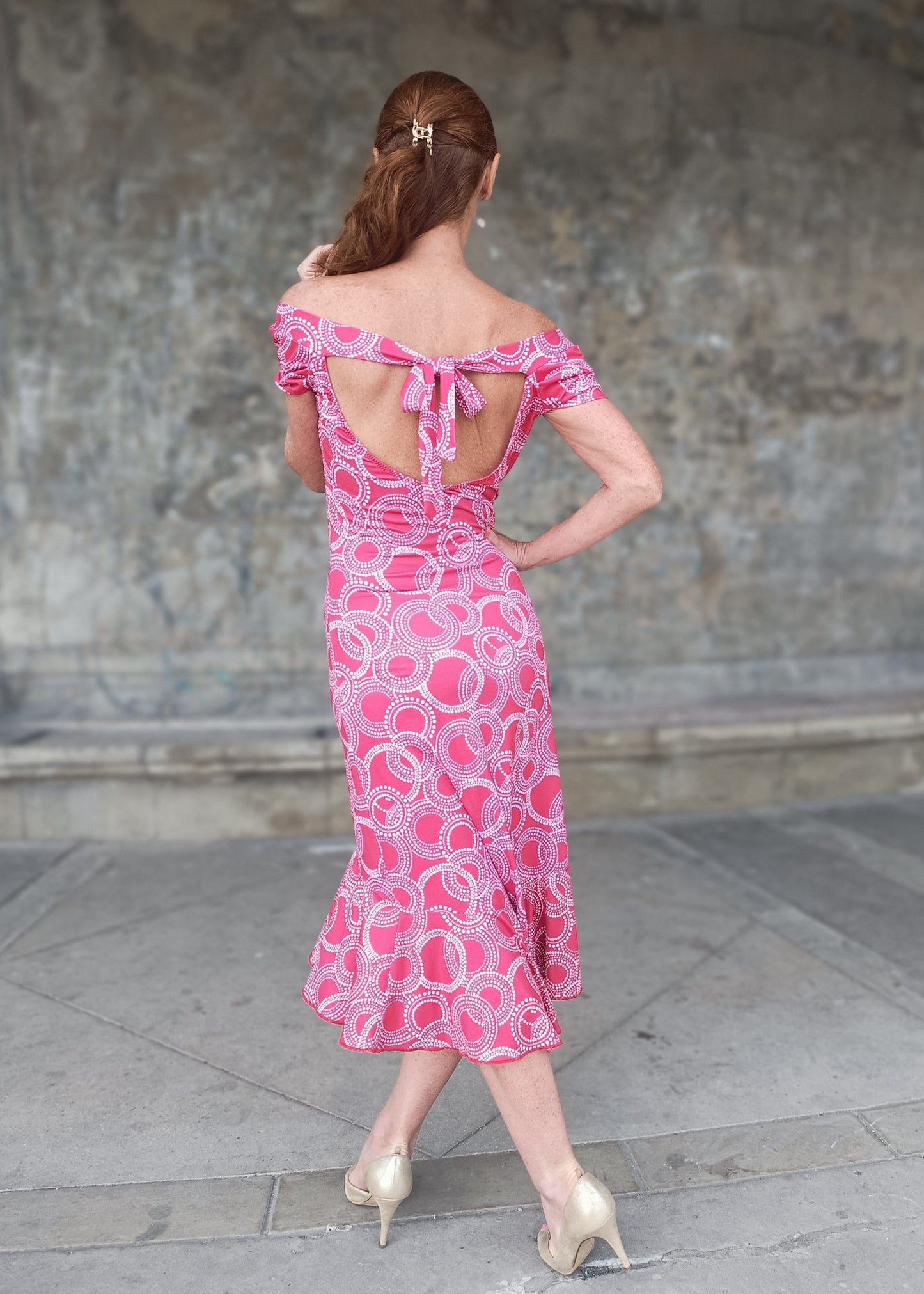 FLORINDA FRILL Tango dress with short sleeves