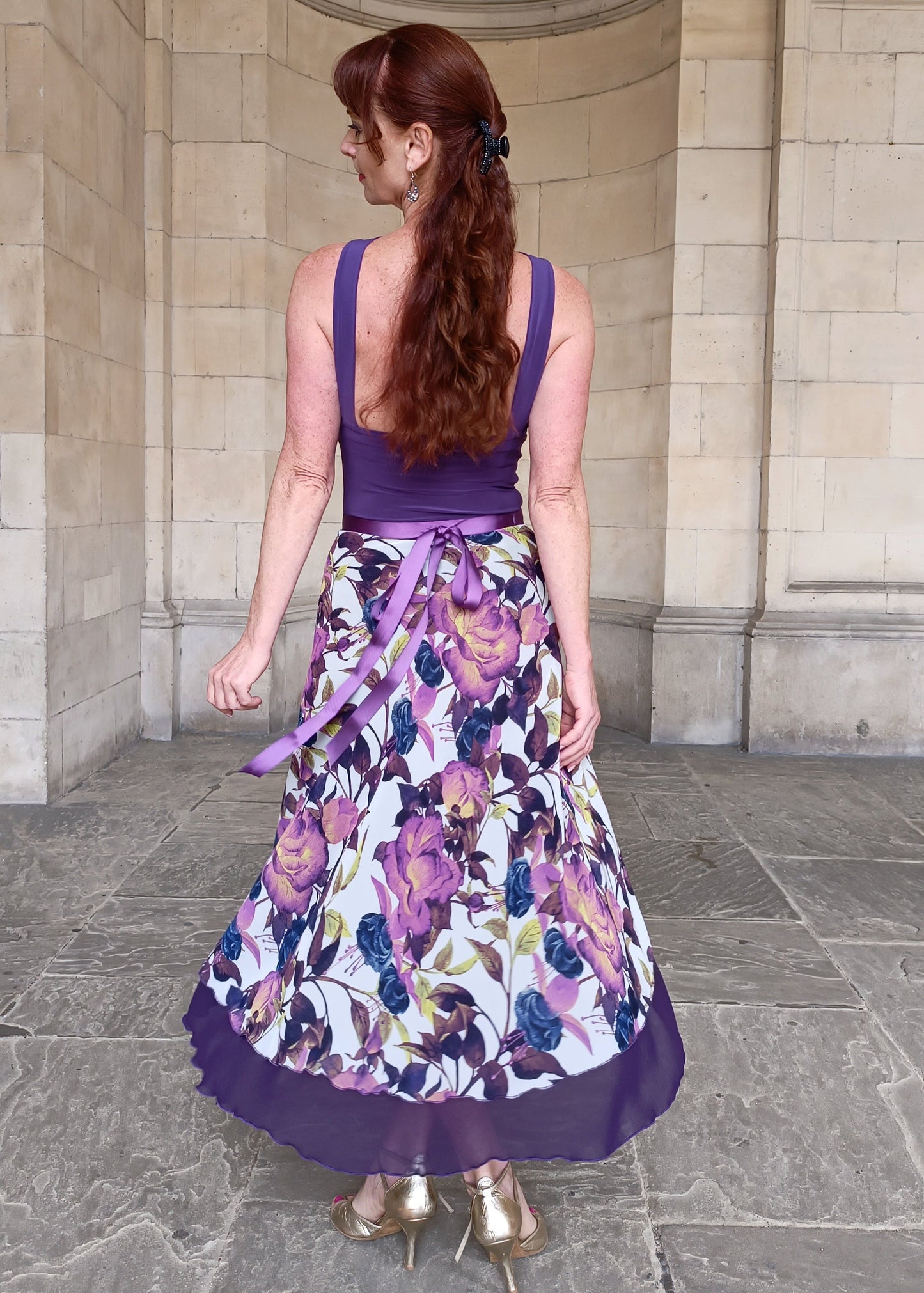 TANGO WRAP SKIRT Purle Floral
