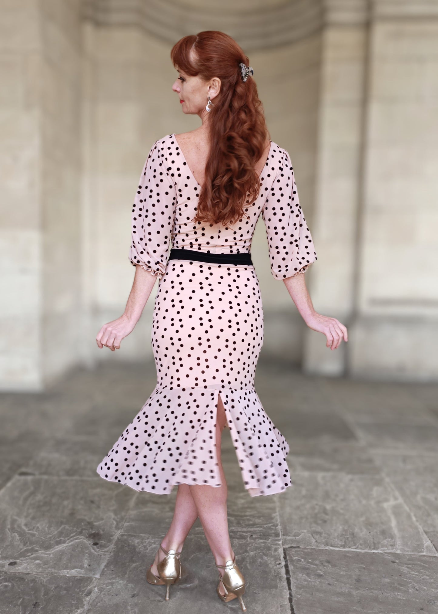 LUCILLE Polka Dot sleeve dress