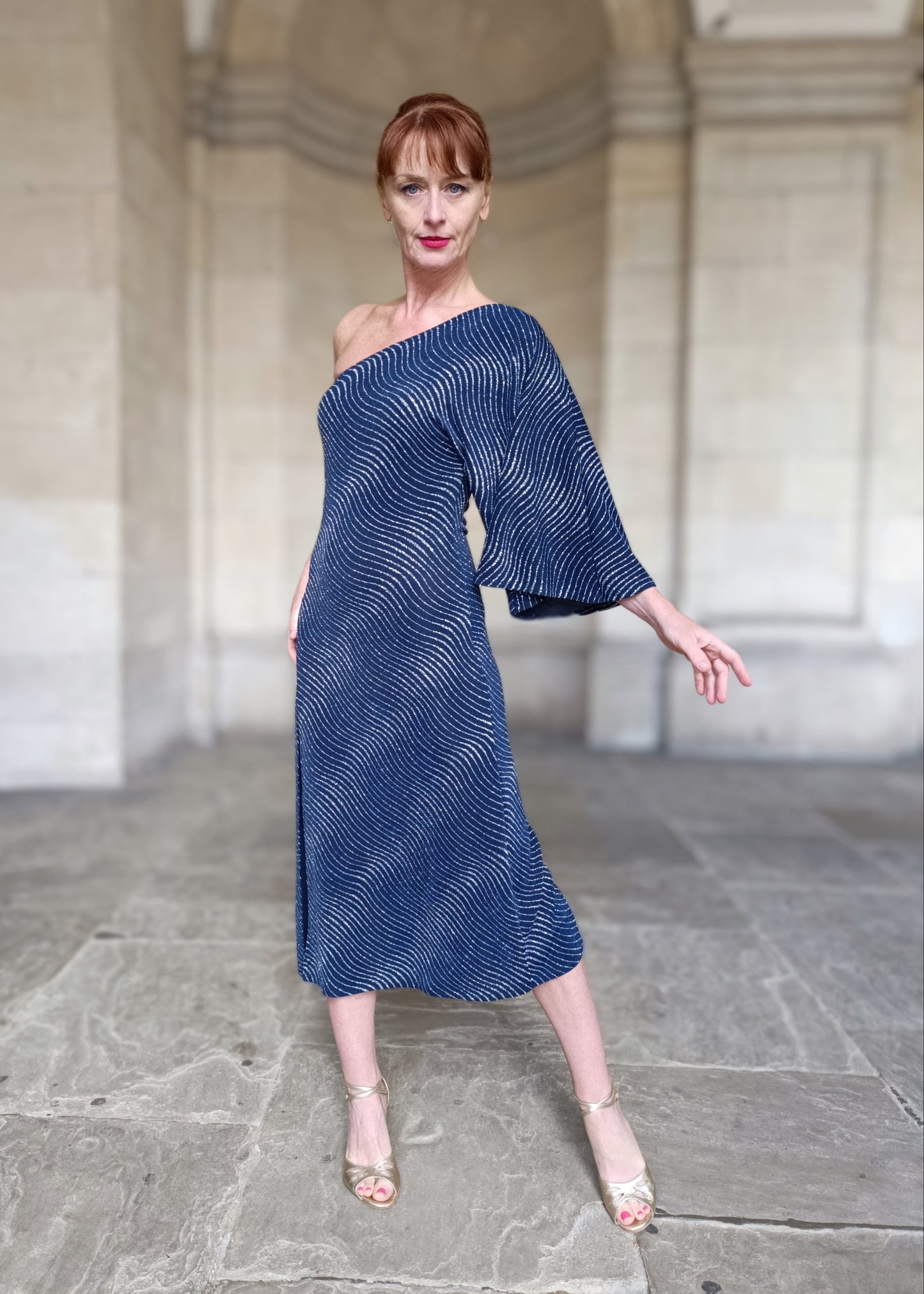 DAPHNE One shoulder tango dress with slit