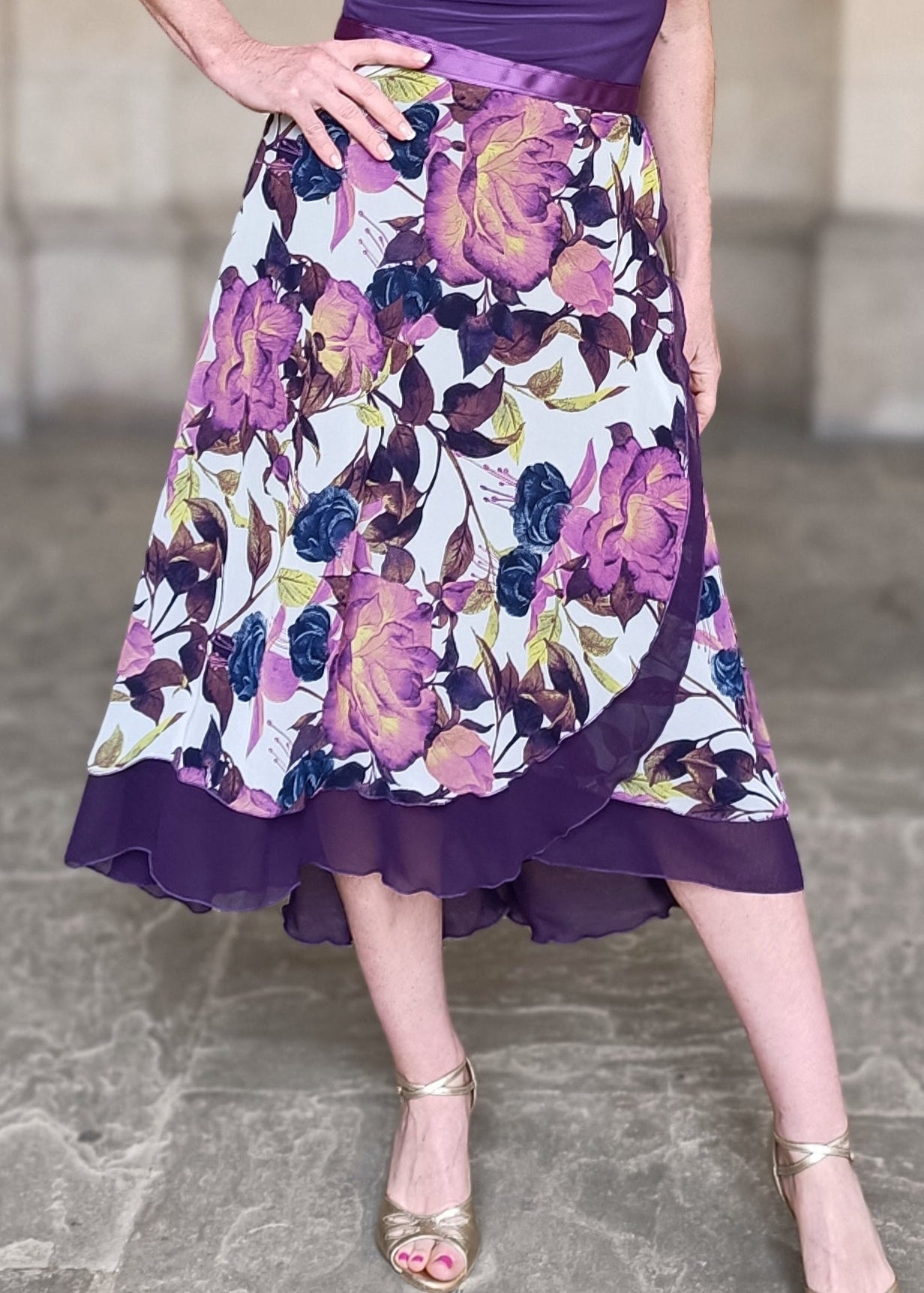 TANGO WRAP SKIRT Purle Floral