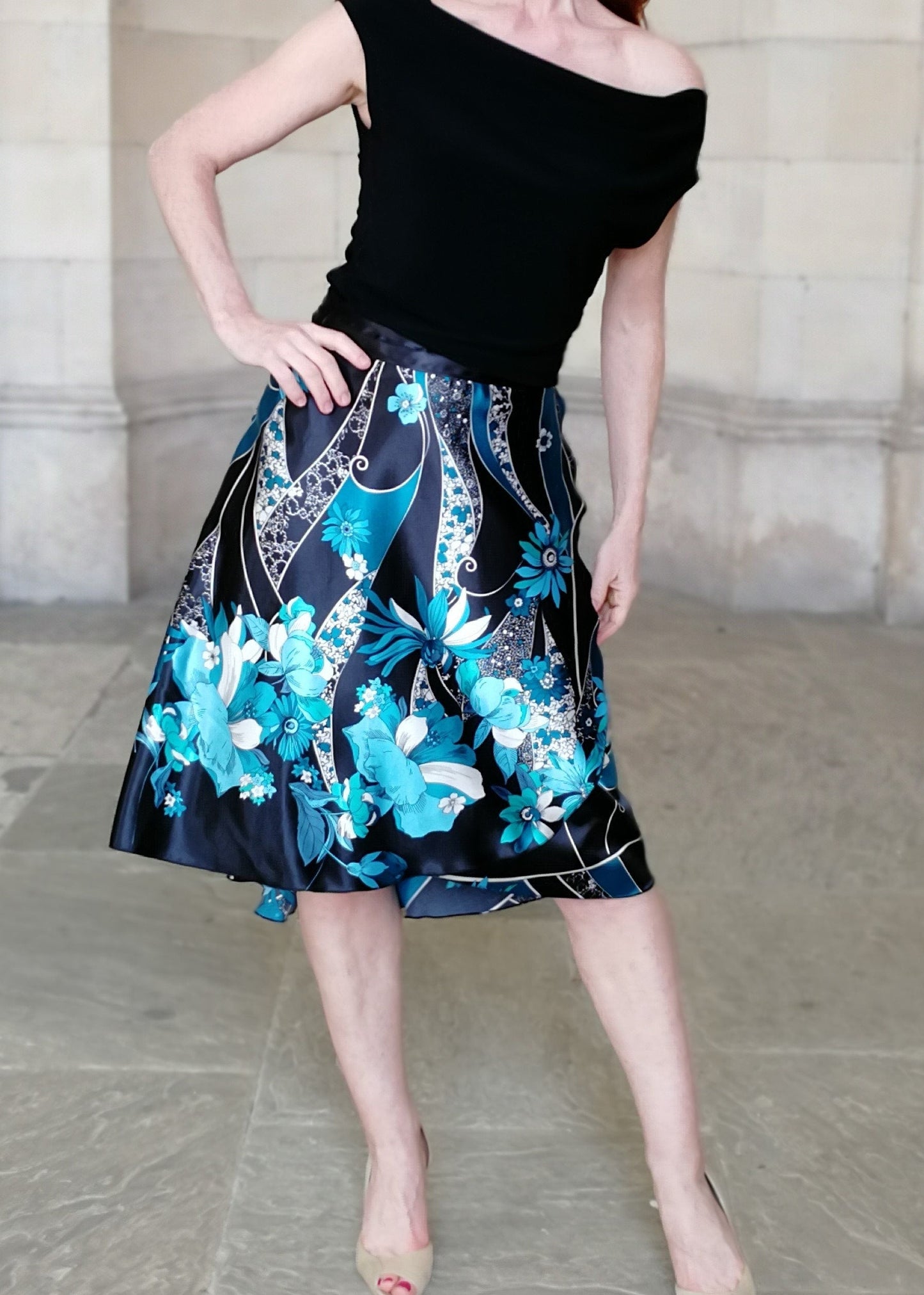SATING WRAP skirt